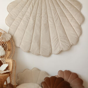 Ginkgo Leaf Velvet & Organic Cotton Playmat – Beige