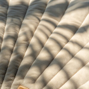 Ginkgo Leaf Velvet & Organic Cotton Playmat – Beige