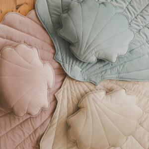 Ginkgo Leaf Velvet & Organic Cotton Playmat – Beige