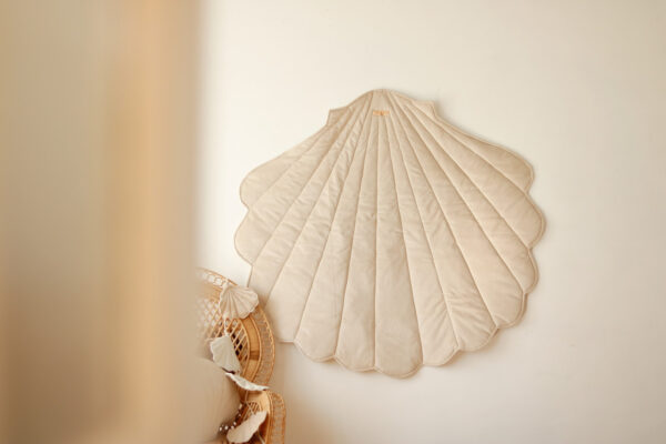 Ginkgo Leaf Velvet & Organic Cotton Playmat – Beige