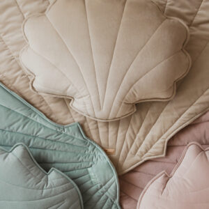 Ginkgo Leaf Velvet & Organic Cotton Playmat – Beige