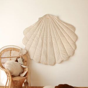 Ginkgo Leaf Velvet & Organic Cotton Playmat – Beige