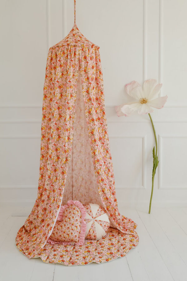 Organic Cotton Bed Canopy – Spring Garden