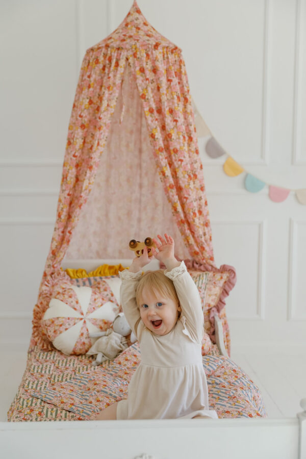Organic Cotton Bed Canopy – Spring Garden