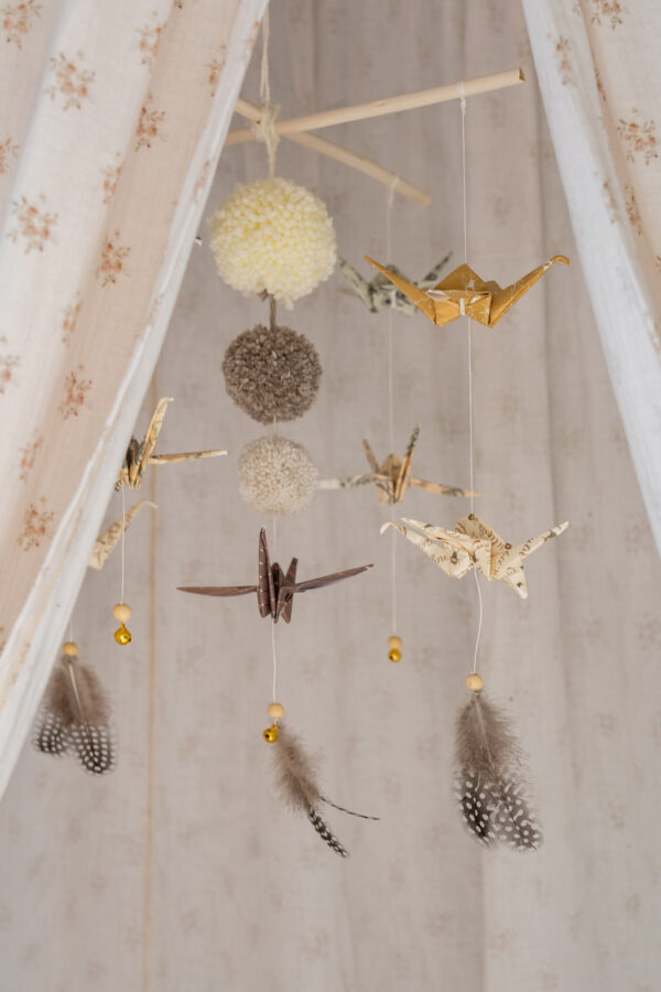 Origami Nursery Mobile – Gold Dust