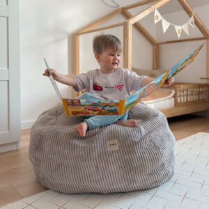 Corduroy Toy Storage Bag & Pouffe Cover – Beige