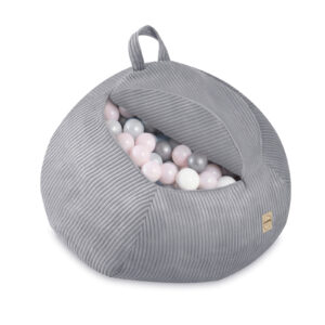 Corduroy Toy Storage Bag & Pouffe Cover – Grey