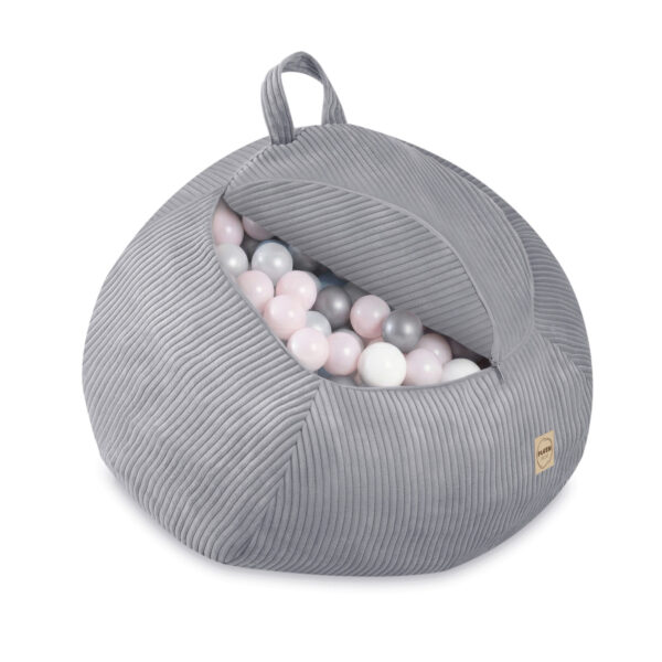 Corduroy Toy Storage Bag & Pouffe Cover – Grey