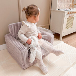 CUBIE Mini 2-in-1 Corduroy Kids’ Armchair – Beige