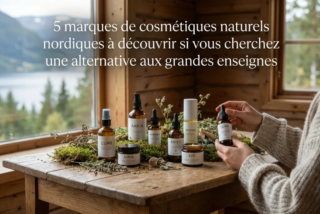 Professional header image for list-based article: 5 marques de cosmétiques naturels nordiques à découvrir s...