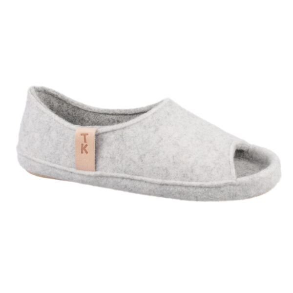 TOKU Bern Open-Toe Wool Slippers – White