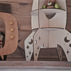 Rocket Shelf – Plywood Kids’ Bookshelf, 60 cm