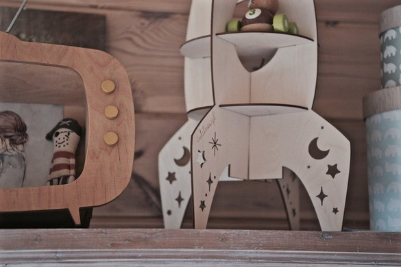 Rocket Shelf – Plywood Kids’ Bookshelf, 60 cm