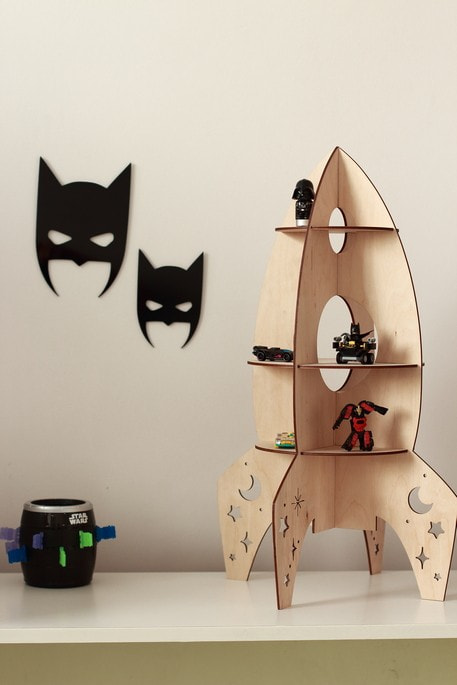 Rocket Shelf – Plywood Kids’ Bookshelf, 60 cm