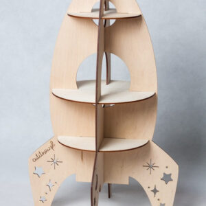 Rocket Shelf – Plywood Kids’ Bookshelf, 60 cm