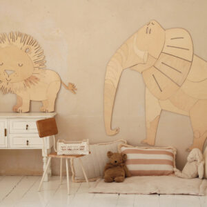 Safari Lion Wooden Wall Decoration – 3 Sizes