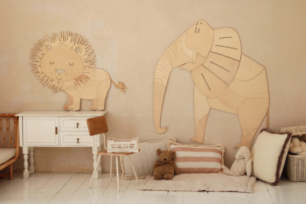 Safari Lion Wooden Wall Decoration – 3 Sizes