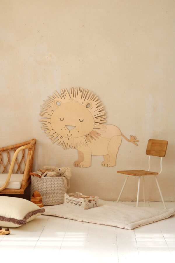 Safari Lion Wooden Wall Decoration – 3 Sizes