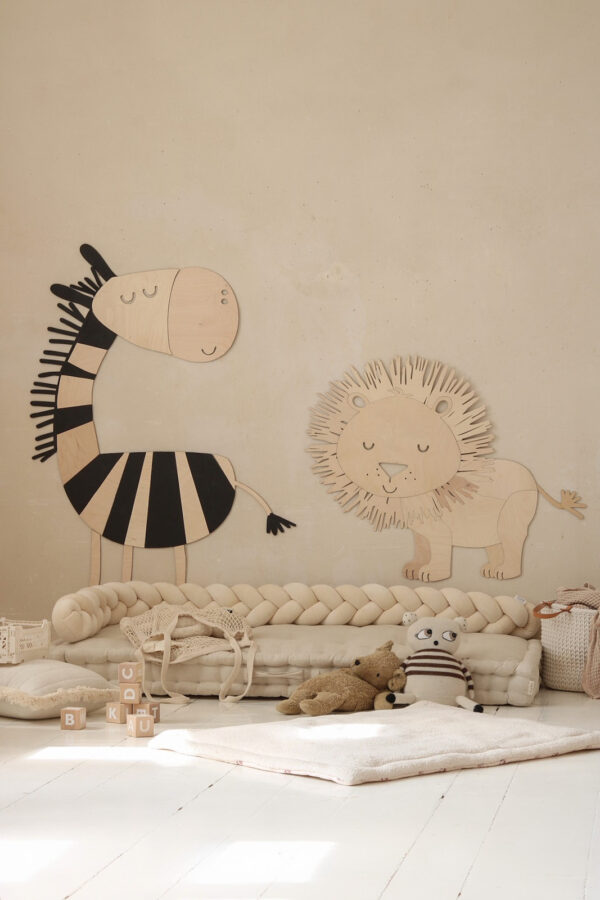 Safari Lion Wooden Wall Decoration – 3 Sizes