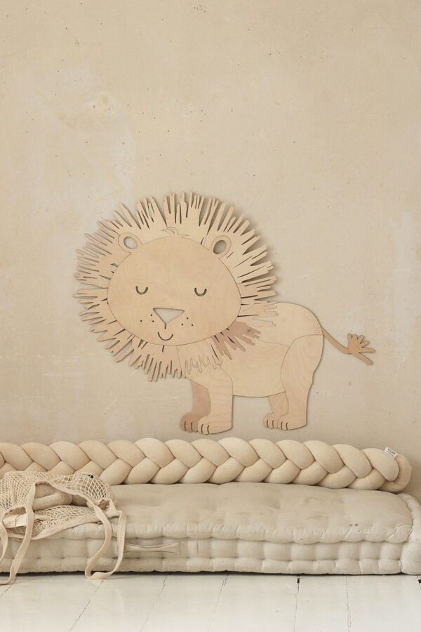 Safari Lion Wooden Wall Decoration – 3 Sizes