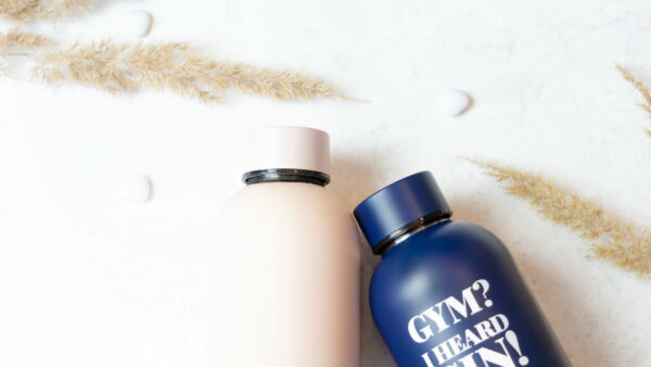 Water Bottle / Thermos – Gym? I Heard Gin! – Dark Blue, 500 ml, Stainless Steel