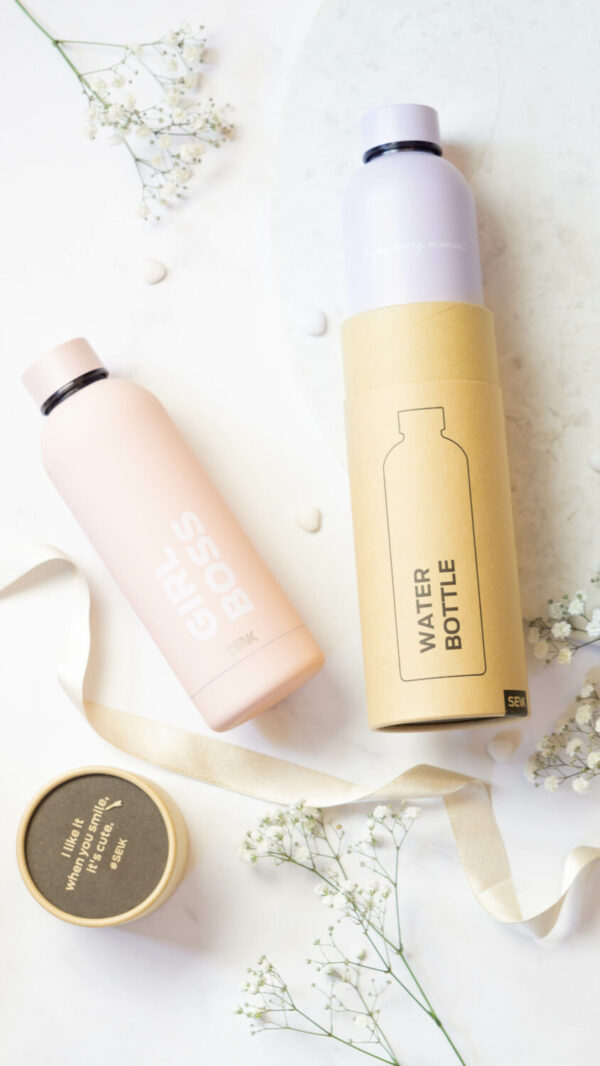 Water Bottle / Thermos – Enjoy Every Moment – Lilac, 500 ml, Stainless Steel