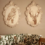 Engraved Forest Animal Pictures with Retro Frames – Set of 4