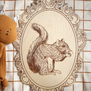 Engraved Forest Animal Pictures with Retro Frames – Set of 4