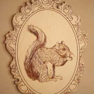 Engraved Forest Animal Pictures with Retro Frames – Set of 4
