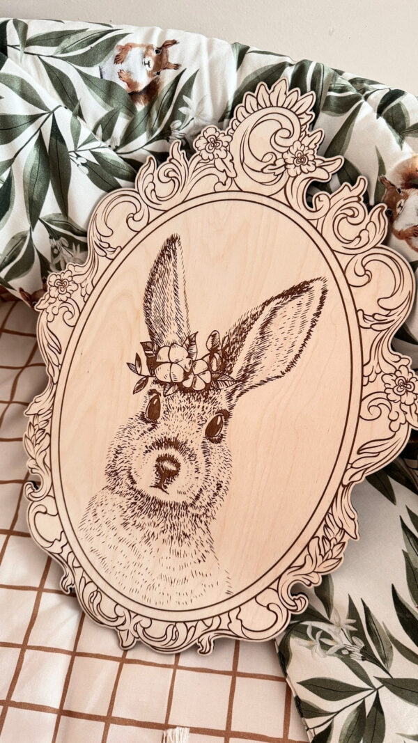 Engraved Forest Animal Pictures with Retro Frames – Set of 4