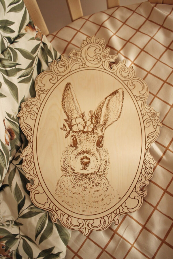 Engraved Forest Animal Pictures with Retro Frames – Set of 4