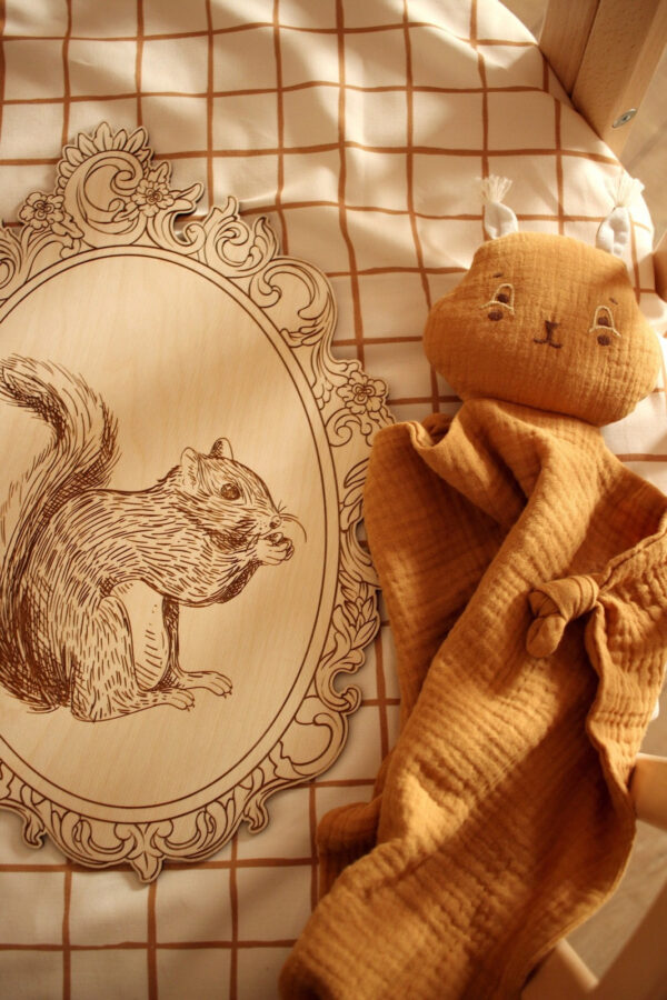 Engraved Forest Animal Pictures with Retro Frames – Set of 4