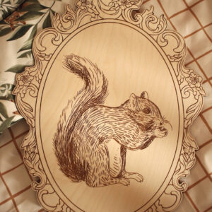 Engraved Forest Animal Pictures with Retro Frames – Set of 4