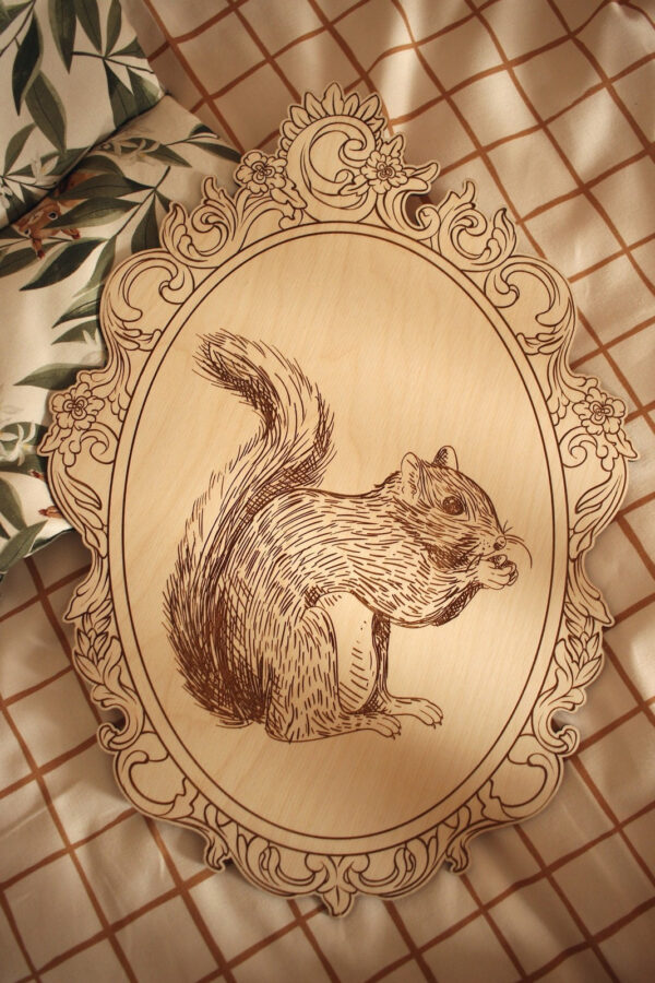 Engraved Forest Animal Pictures with Retro Frames – Set of 4