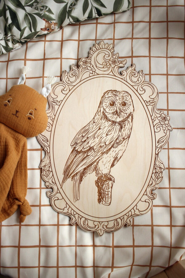 Engraved Forest Animal Pictures with Retro Frames – Set of 4