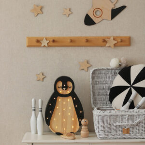 Wooden Space Wall Decoration – Moon, Saturn, Rocket & 10 Stars