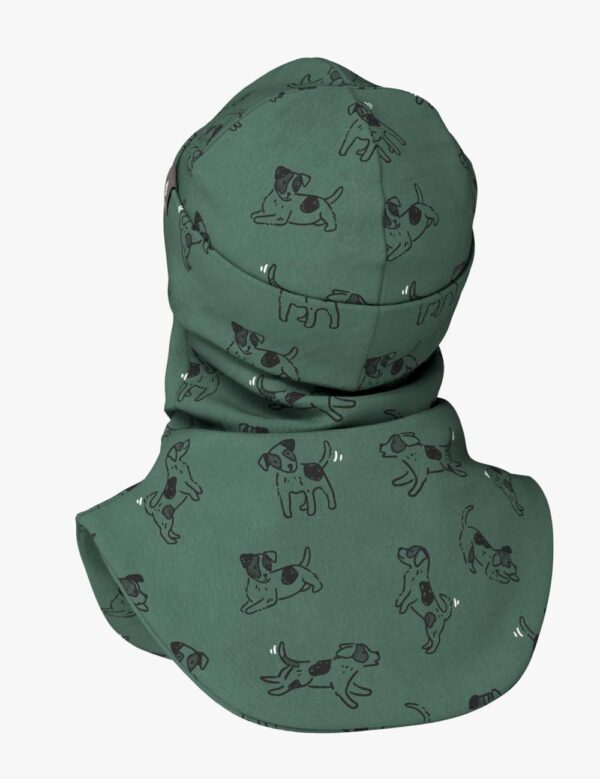 Spring-Fall Kids Balaclava BREDEN – Green Dogs