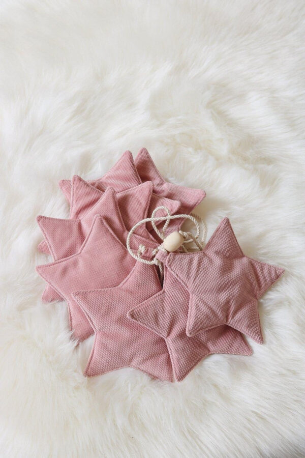 Velvet Star Garland – Soft Pink Dust
