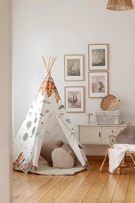 Cotton Teepee Tent – Forest Friends, 170 cm