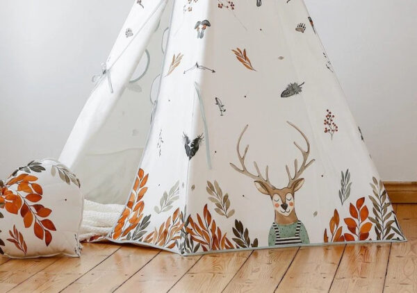 Cotton Teepee Tent – Forest Friends, 170 cm