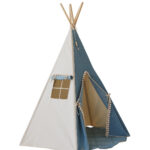 Denim Teepee Tent with Pompoms – 170 cm