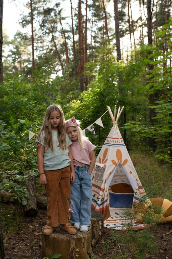 Round Quilted Cotton Play Mat – Native Vibe, 120 cm