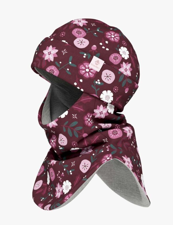Thermal Merino Balaclava For Kids CLAVAN – Winter Flowers