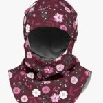 Thermal Merino Balaclava For Kids CLAVAN - Winter Flowers