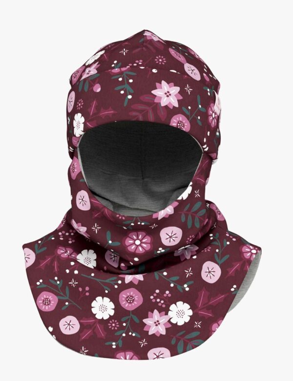 Thermal Merino Balaclava For Kids CLAVAN – Winter Flowers