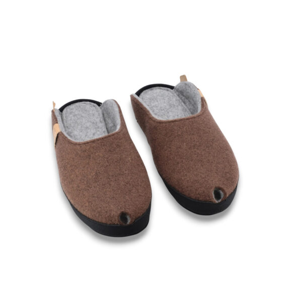 TOKU Brussels Lambswool Felt Slippers – Brown