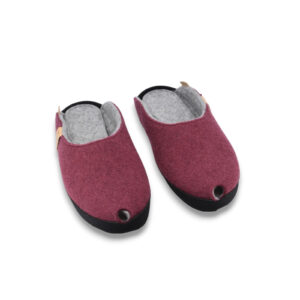 TOKU Brussels Lambswool Felt Slippers – Burgundy
