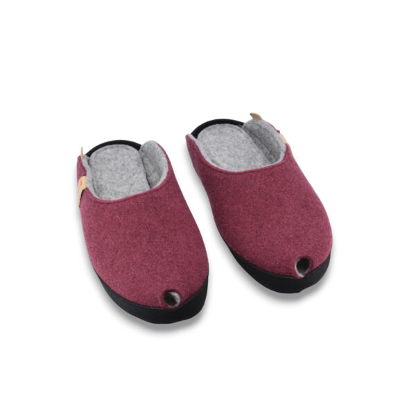 TOKU Brussels Lambswool Felt Slippers – Burgundy