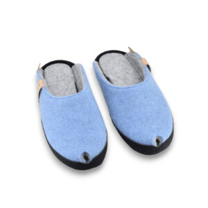TOKU Brussels Lambswool Felt Slippers – Light Blue