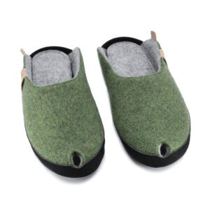 TOKU Brussels Lambswool Felt Slippers – Moss Green